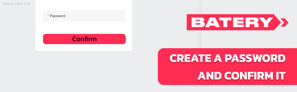 Create a password for Batery Affiliate Program
